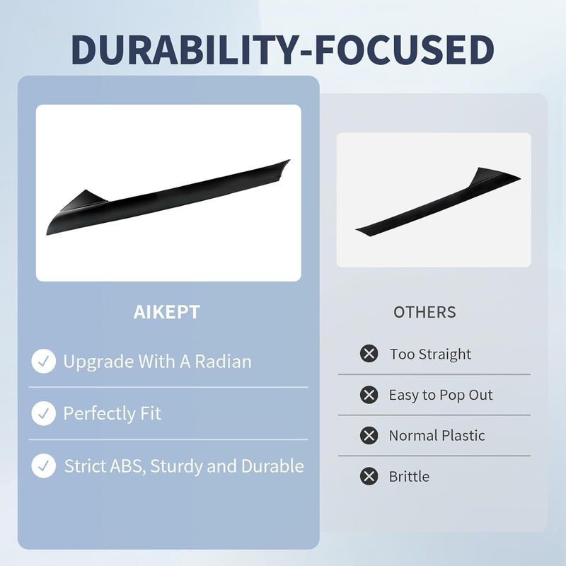 AIKEPT Windshield A-Pillar Trim Molding Outer Set, Compatible with Ford Explorer 2011-2019, Left Driver & Right Passenger Side Gloss Black Panel, Replaces 926-450, 926-451, BB5Z7803144AA - Image 5